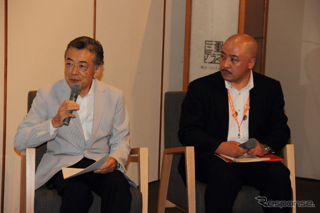 プレス発表会には森脇基恭氏(写真左)も登場