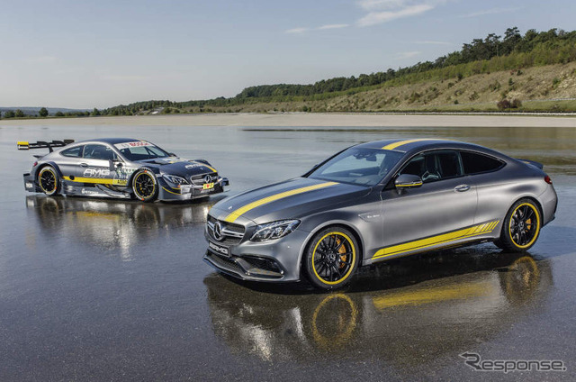 メルセデスAMG C63クーペ のDTMマシン（左）と市販モデルの「エディション1」（右）