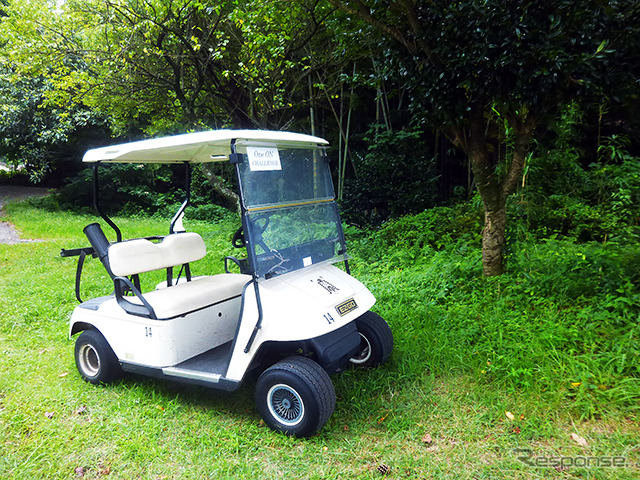 EZGO(米国、イージーゴー)製2人乗りカートなどの姿もあった