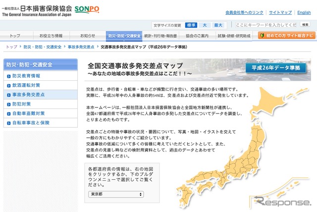 「全国交通事故多発交差点マップ」トップページ