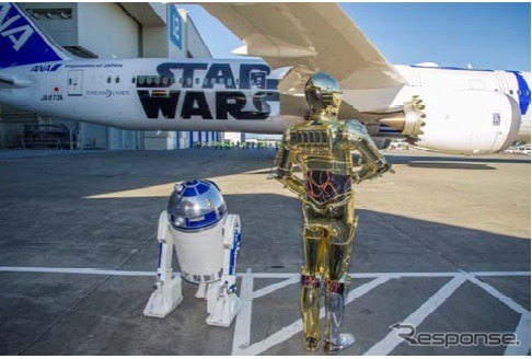 R2-D2 ANA JETの完成お披露目にスターウォーズキャラクターも参加