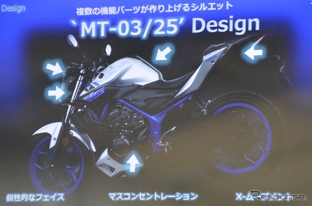 【ヤマハ MT-03 / MT-25】シートから見る躍動感…クロスムーブメントデザイン