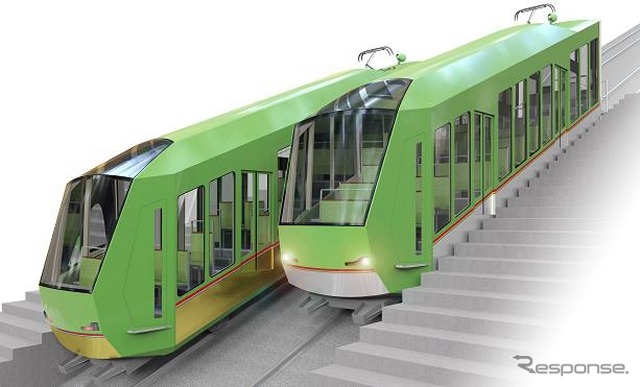 大山ケーブルカーに導入される新車体のイメージ。10月1日から運行を開始する。
