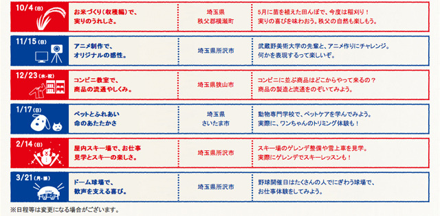 スケジュール10月～3月