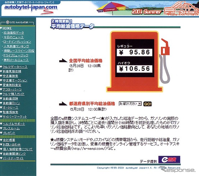 オートバイテルで最新のガソリン価格がわかる! 更新2時間毎