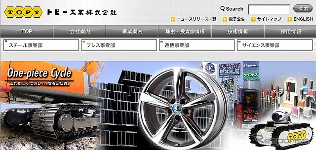 トピー工業(webサイト)