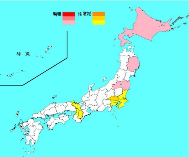 インフルエンザ流行レベルマップ