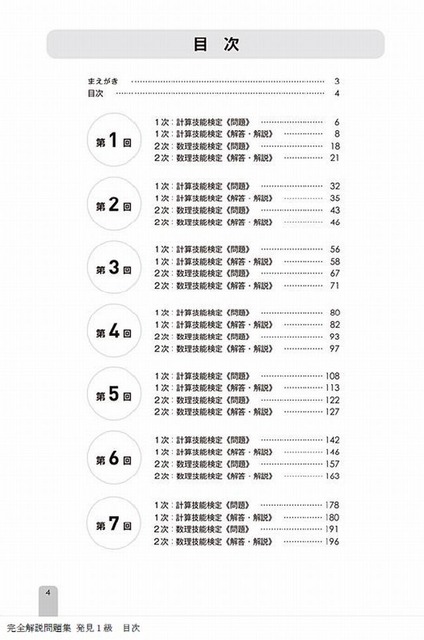 1級問題集の目次