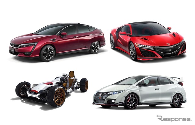 ホンダは東京モーターショー出展概要を発表。新型FCV(左上)を世界初公開する