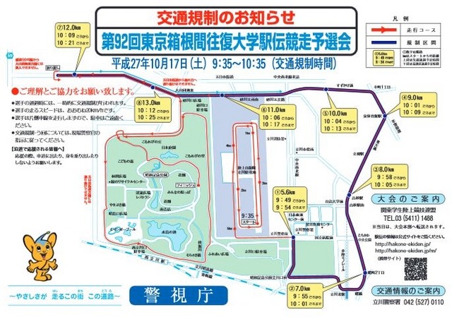 予選会の交通規制