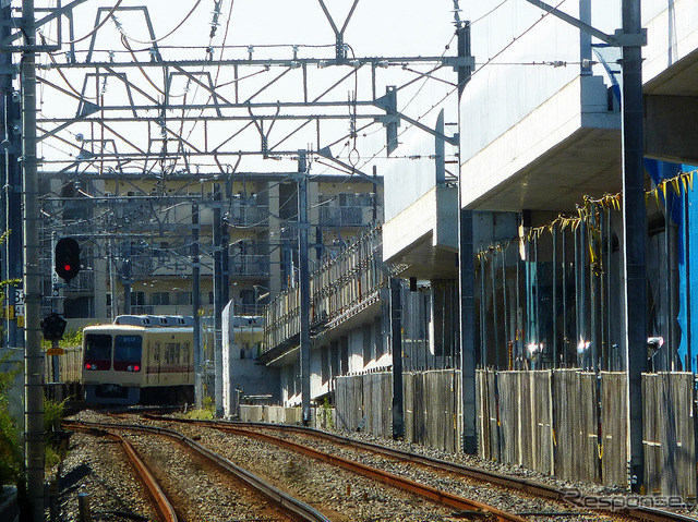 旧日本陸軍鉄道連隊演習線をルーツとする新京成線。連続立体交差事業がすすむ北初富駅周辺