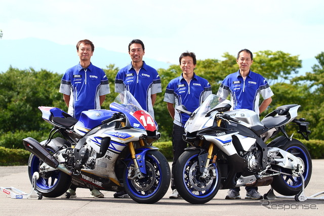 鈴鹿8耐SSTクラスで優勝したヤマハ社員チーム「team R1 & YAMALUBE」