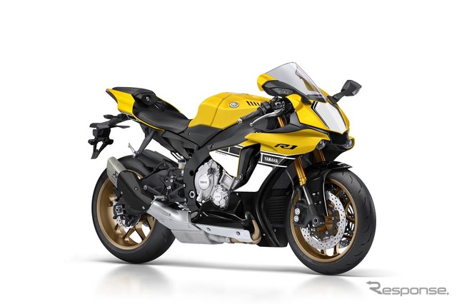 ケニー・ロバーツが乗るYZF-R1 60th Anniversary。