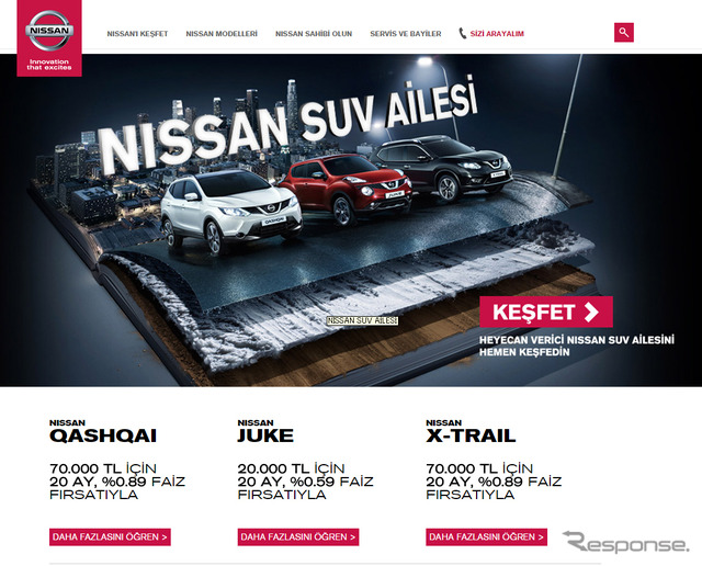 日産(トルコ)のwebサイト