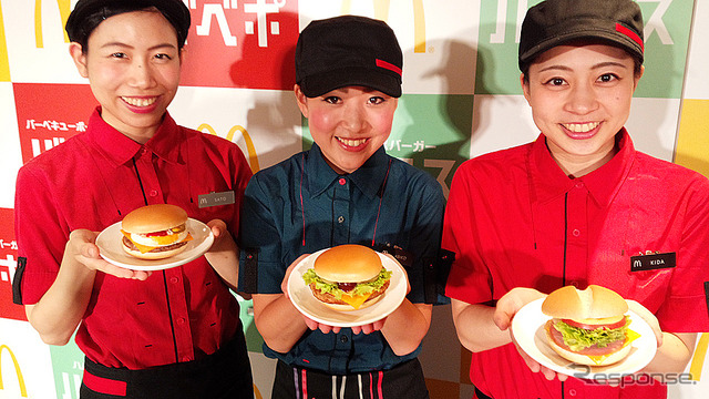 マクドナルドが10月26日から発売する新作3品「エッグチーズバーガー」「バーベキューポークバーガー」「ハムレタスバーガー」