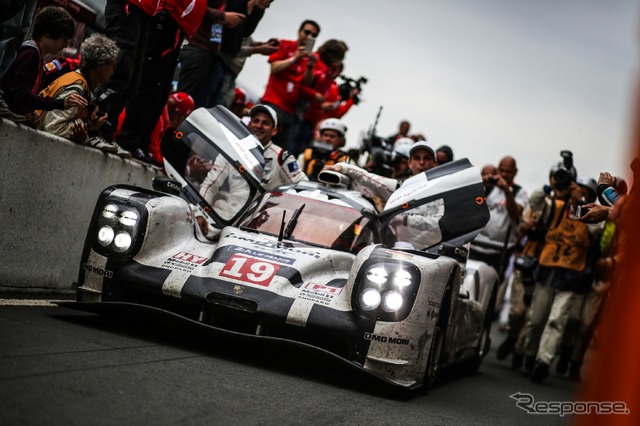 今年のルマン24時間を制したポルシェのLMP1カー「919」。
