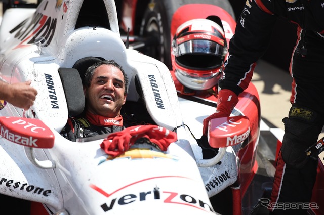 今年のインディ500を制したモントーヤ。