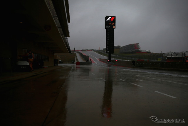F1アメリカGPは豪雨により予選が順延