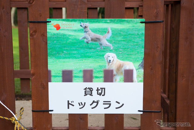 敷地内には小型犬、中・大型犬用に分かれた3面のドッグラン、3面の貸し切りドッグラン(計6面)がある