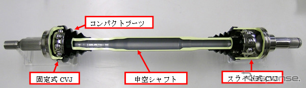 NTN リア用軽量ドライブシャフト（カットモデル）