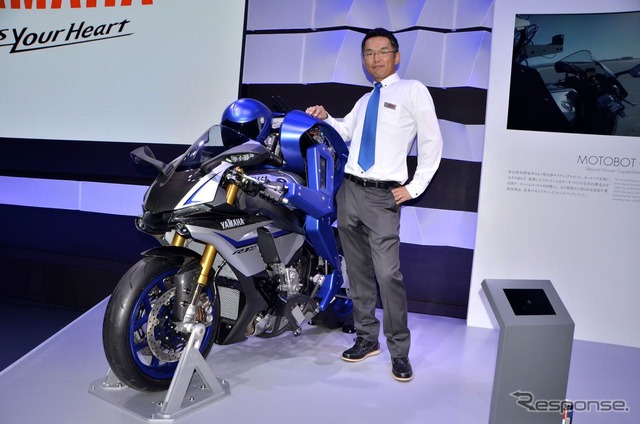 Yamaha Motor Ventures & Laboratory Silicon Valley Inc.のHiroshi Saijou 氏とMOTOBOT(東京モーターショー15)