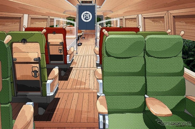 「丹後の海」の車内イメージ。KTR8000形「タンゴ・ディスカバリー」を改造する。