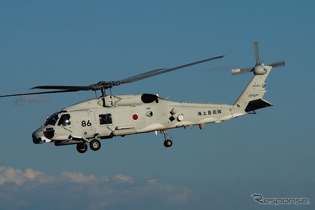 海上自衛隊のSH-60ヘリ。