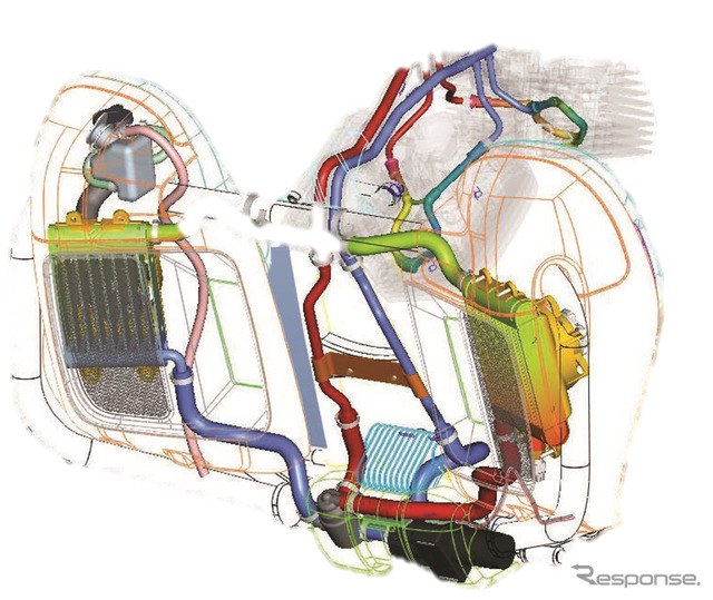 2014年モデルより採用した空水冷エンジン。