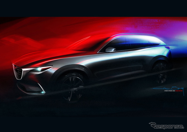 マツダ CX-9 新型の予告スケッチ