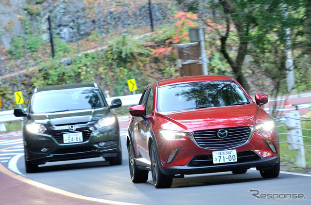 マツダ CX-3 & ホンダ ヴェゼル 郊外レジャーで乗り比べ