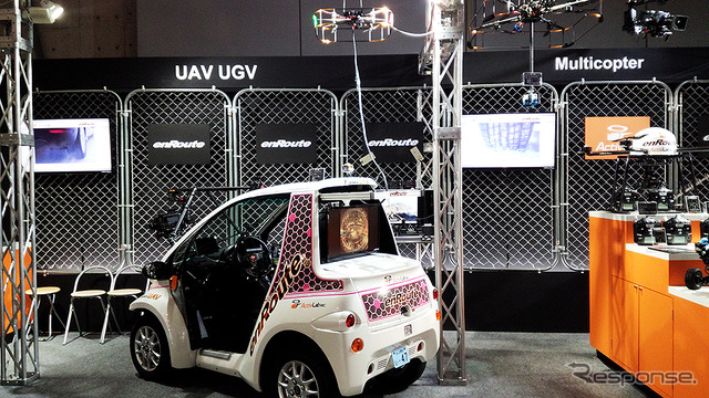 アクティヴ ラボのマルチコプター搭載車「UBV(UAV Base Viecle)Type1」(幕張メッセ、11月18~20日)