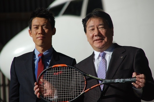 錦織圭、JALとパートナー契約…「新CMも楽しみにしてほしい」JAL植木社長