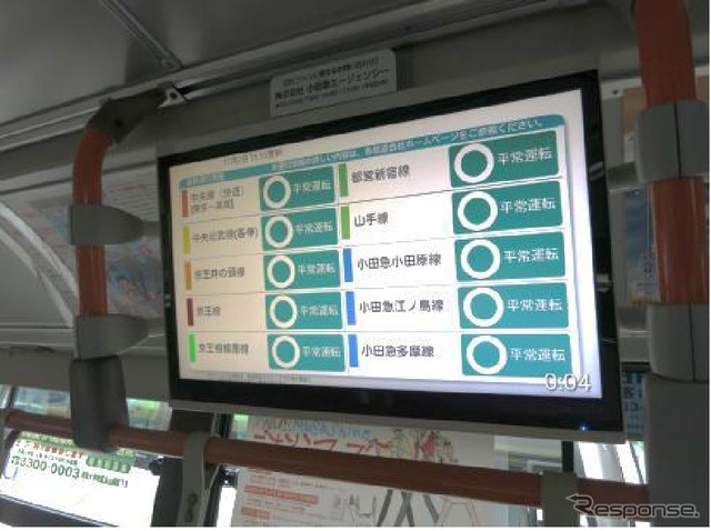 車両後方部　設置・提供情報画面（イメージ）