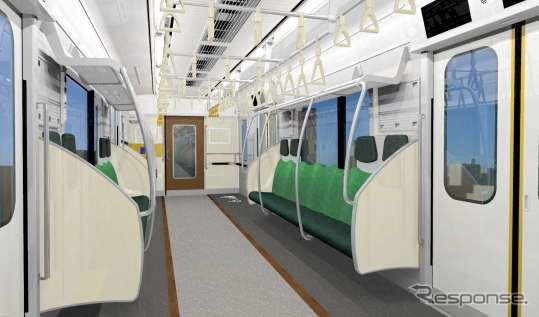 6ドア車の置換え用として導入される「新造4ドア車両」のイメージ。来年1月から営業運行が始まる。
