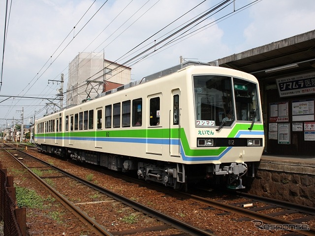 叡山電鉄は来年2月から無人駅での乗車方法を変更。車内で整理券を取る方式から駅で乗車駅証明書を取る方式に変わる。写真は叡山本線の元田中駅。