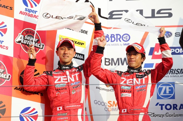 2015年、GT500セルモ組における立川(右)の僚友は石浦になった。