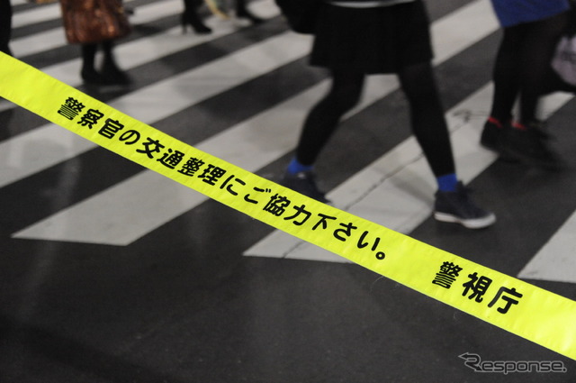 渋谷駅前周辺は、31日22時頃～1日2時頃まで交通規制が行われる
