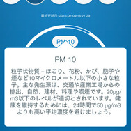 PM10などチェック項目の詳細を表示