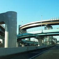 東関道上から見えた高谷ジャンクション（仮称）