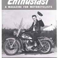 ハーレーダビッドソンの公式会報誌『ジ・エンスージアスト』の表紙を飾るエルビス・プレスリー。