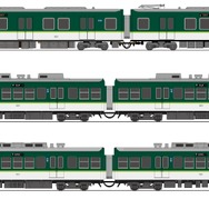 新デザインのイメージ（上から800系、600形、700形）。