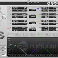 『レインボウ・DSP1.8 + WiFi Module』の調整画面。