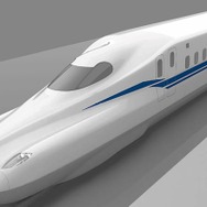 JR東海の新型新幹線「N700S」の先頭部イメージ。左右両サイドにエッジを立てた形状を採用する。