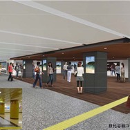 銀座駅のメインストリートである日比谷線コンコースは、銀座らしい上品な空間にまとめられる。