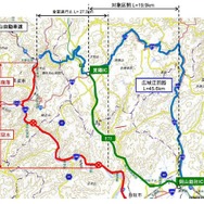岡山自動車道岡山総社IC～賀陽IC間の代替路（無料）措置の位置図