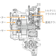 ホンダ クラリティPHEV モーター/トランスミッション 断面図