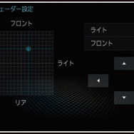 ダイヤトーンサウンドナビに搭載されている「バランスとフェーダー」の調整画面。