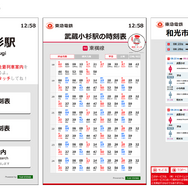 東急電鉄の駅構内に設置されているサイネージでの案内はナビタイムのデータが使用されている