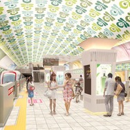 「テキスタイル」をコンセプトにした御堂筋線心斎橋駅のリニューアルイメージ。