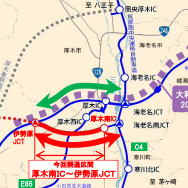 圏央道～伊勢原JCT間のダブルネットワークが形成